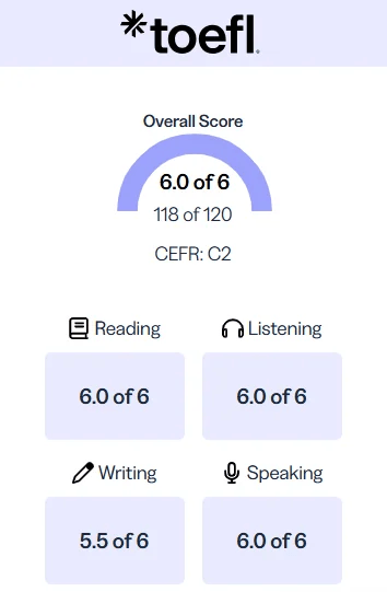 TOEFL · IELTS: 수강생 성적표 이미지